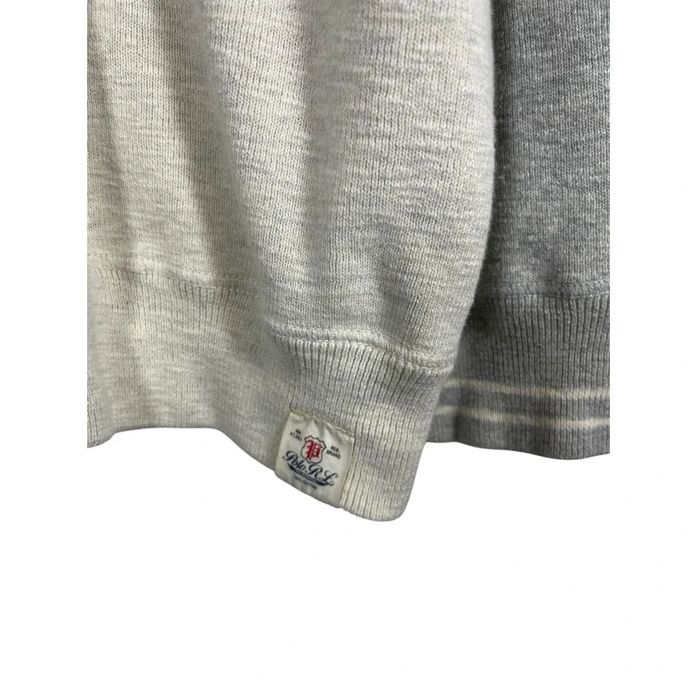 VTG POLO RALPH LAUREN Sz XL Men's Sweater Raglan Gray Beige Crew Neck Sweatshirt